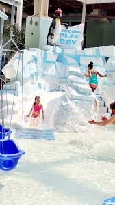 This Family Resort In The Poconos Supplies The Slips And Slides With Our Two Penguin City Themed Kids Waterslides Swimming Pool Designs Splash Park Kid Pool