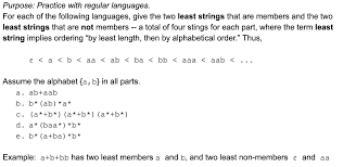Now to sort the vector of string we use this comparator function while using stl sort function. Solved Purpose Practice With Regular Languages For Each Chegg Com