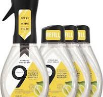 9 Elements Natural Dish Soap, Dishwashing Liquid with Lemon Essential Oils,  Made with the Power of Vinegar, 1 Dish Spray Starter Kit & 3 Refills (64 ...
