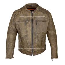Mens Distressed Brown Leather Motorcycle Jacket With Diamond Pattern Brown Leather Motorcycle Jacket Black Leather Motorcycle Jacket Motorcycle Jacket Mens