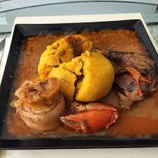 Le Kokoriko On Instagram Foufou De Cote D Ivoire Sauce Aubergine Crabe Poule Fume Et Patte De Veau Cuisine Exotique Recettes De Cuisine Cuisine Africaine
