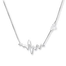 Heartbeat Necklace 1 20 Ct Tw Diamonds 10k White Gold Jared Heartbeat Necklace Shop Necklaces Romantic Necklace