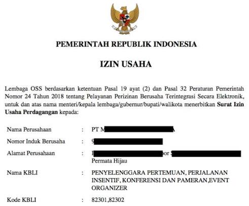 KBLI - Business Permit