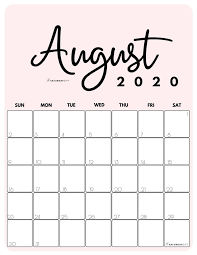Cute Free Printable August 2021 Calendar Saturdaygift In 2020 August Calendar Calendar Printables Cute Calendar