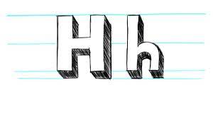 Drawing heart 3d art drawing drawing letters 3d letters pencil art drawings letter art typography sketch graphic design typography lettering design more information. How To Draw 3d Letters H Uppercase H And Lowercase H In 90 Seconds Youtube
