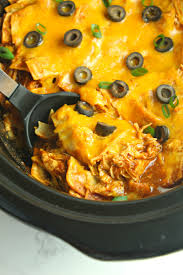 Slow Cooker Chicken Enchilada Casserole Recipe Slow Cooker Mexican Recipes Enchilada Casserole Crockpot Recipes Slow Cooker