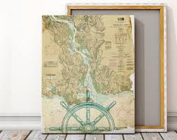 Custom Nautical Canvas Map Art Nautical Canvas Print
