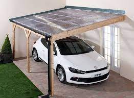 Corrugated Fiberglass Roofing With Gutter Side Yard With Rain Barrel Side Of House Shade Fibreglass Roof Corrugated Roofing Carport Plans