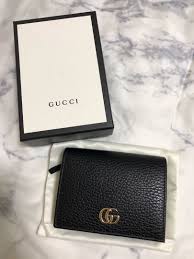 Gucci ladies gg plaque chain card case wallet 598549 1db0x. Gucci Leather Card Case Wallet Luxury Bags Wallets On Carousell