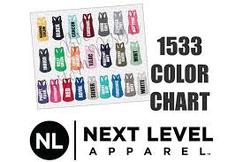 Next Level 1533 Racerback Tank Top Color Chart