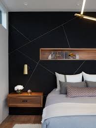 Accent chairs are often designed with streamlined silhouettes, making them easy to refresh both large and small spaces. Bold Black Accent Wall Ideas Feature Wall Bedroom Bedroom Interior Wall Decor Bedroom