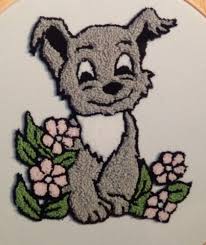 Puppy Punch Needle Embroidery Kit By Webster Craft Rug Hooking Bordado Ponto Russo Tecido Artesanal