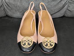 Brand New Auth Tory Burch Minnie Cap Toe Slingback Pumps Women S Fashion Footwear Heels On Carousell