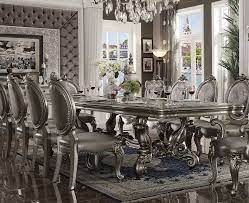 Reclaimed wood, glass, white laminate, marble, teak, concrete and more. Versailles Dining Table 120 L In Antique Platinum Acme Furniture 66820 In 2021 Dining Room Sets Dining Room Design Luxury Dining Room