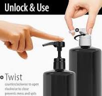 Bar5F Pumps for Shampoo Conditioner Lotion Body Wash, Fits 1" Inch Bottle  Necks, 1 Liter 33.8-Ounce Bottles (Black and White)