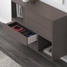 Eket Wall Mounted Cabinet Combination Dark Gray Official Website Ikea In 2020 Wall Mounted Cabinet Flexible Furniture Eket