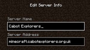 Minecraft servers to play with friends. Minecraft Cabot Explorers