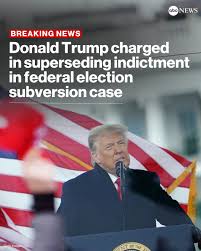 ABC News - BREAKING: Special counsel Jack Smith has charged former Pres.  Trump in a superseding indictment in his federal election subversion case.  https://abcnews.visitlink.me/1IxJgK | Facebook