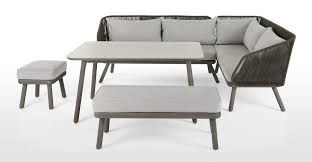 Alif Garten Essgruppe Beton Und Eukalyptus In Grau Corner Dining Set Dining Set Furniture