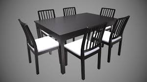 Narrow (up to 30 width) leinbach 23.62'' dining table. Dining Table With Chair Low Poly Model With Pbr Low Poly