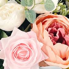 Pink Rose & Peony Arrangement: French Country Silk Floral Centerpiece