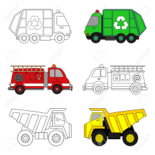 Free rubbish trucks coloring, garbage men, rubbish cans, too. Coloring Page For Kids Garbage Truck Fire Truck And Dump Truck Royalty Free Cliparts Vectors And Stock Illustration Image 115183589