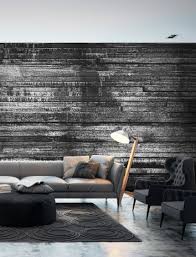 Wall Mural Grey Boards Interior Wall Design Faux Wood Wall Wallpaper Accent Wall