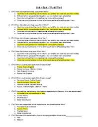 The race to reach next level is finished. Unit 4 World War I Test With Answer Key By Social Studies Today Tpt