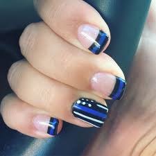 My Thin Blue Line Nails Correctionswife Supportlawenforcement Line Nail Designs Lines On Nails Hair Nails Make Up
