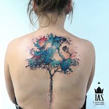 The use of such features help in reinforcing the. Watercolor Bird Tree Back Tattoo Amazing Tattoo Ideas
