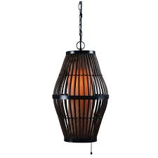 This geometric shade casts light upwards as well as allowing it to filter softly through the. Hunter Lighting Reed Rattan Black 1 Light Outdoor Pendant Light At Menards