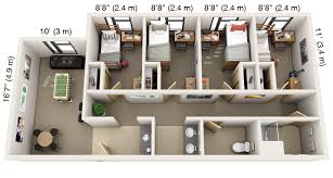 Laurel Village Quad Floor Plan Top View Dorm Room Layouts Dorm Layout Student House