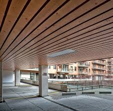 Tiles can be easily dismantled for services work & reinstall. Exterior Wood Ceilings Hunter Douglas