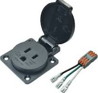 US Standard Waterproof Power Socket, 15A 125VAC Panel Mount Dust-Proof  Industrial Electrical Power Outlet Receptacle,NEMA 5-15R Power Connector  with ...