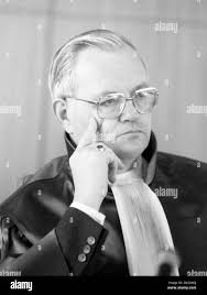 Judge Hans Hugo Klein from the German Constitutional Court in Karlsruhe  looks pensive at the start of the hearing concerning the financing of The  Green Party. Klein had placed a petion that