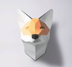See more ideas about anime paper, anime crafts, paper crafts. Fox Sculpture Papercraft Make Your Own Paper Fox Room Etsy Paper Crafts Paper Fox Diy Shadow Box