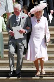 Charles, prince of wales with his new bride, camilla, duchess of cornwall in the white drawing room at windsor castle after their wedding. Prince Charles And Duchess Camilla Arrive At Meghan Markle And Prince Harry S Royal Wedding