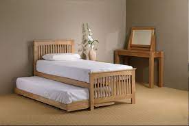 Luxury Oak Guest Bed With Fold Away Trundle Bed And 2 Single Mattresses Rrp 549 00 Down To 415 00 Delivered Tempat Tidur Anak Tempat Tidur Set Tempat Tidur