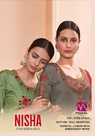 Nisha By Meghali Suits Pure Upada Designer Fancy Salwar Kameez