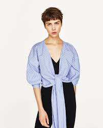 Image 4 Of Striped Crossover Shirt From Zara Zara Bluz Modelleri Bluz