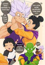 son gohan, chi-chi, piccolo, pan, and gohan beast (dragon ball and 2 more)  drawn by sarulart | Danbooru