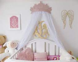 Crown Canopy Wall Decor In Rose Gold With Sheers Crib Canopy Bed Crown Princess Baby Bedding