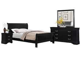 4pc queen size sleigh bedroom set louis philippe style in white finish complement your bedroom with this traditional styled louis philippe bedroom collection. Louis Philip Black King Bedroom Set Ivan Smith Furniture