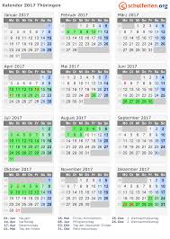 Kalender 2017 Ferien Thuringen Feiertage Ferien Kalender Schulferien Ferien Nrw