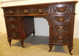 Antique Hand Carved Lions Head Office Desk Hand Carved Antique Desk Antiques