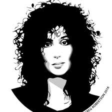 Black And White Celebrity Black And White Vector Portraits Music Legend Cher Black And White Print Celebrity Art Portraits Art Canvas Art Prints