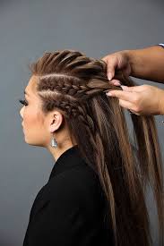 Day To Night Hairstyle Mohawk Braid Into Fishtail Bun Night Hairstyles Braided Hairstyles Side Braid Hairstyles