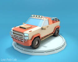 Download Cartoon Jeep Suv Low Poly 3d Model Nizkopoligonalnaya Model 3d Modelirovanie Modelirovanie