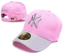 Men S Women S New York Yankees Silver Shimmer Shine Brim Baseball Adjustable Hat Pink Silver