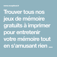 La règle du jeu ainsi que les corrections sont fournies ! Trouver Tous Nos Jeux De Memoire Gratuits A Imprimer Pour Entretenir Votre Memoire Tout En S Amusant Rien De Plus Facile N Jeux De Memoire Memoire A Imprimer